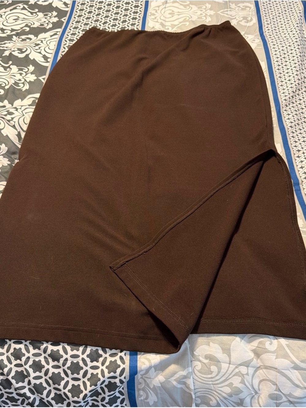 Women's Brown Stretch Pencil Skirt